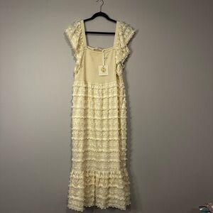 Marie Oliver Ivory Lace Maxi Dress